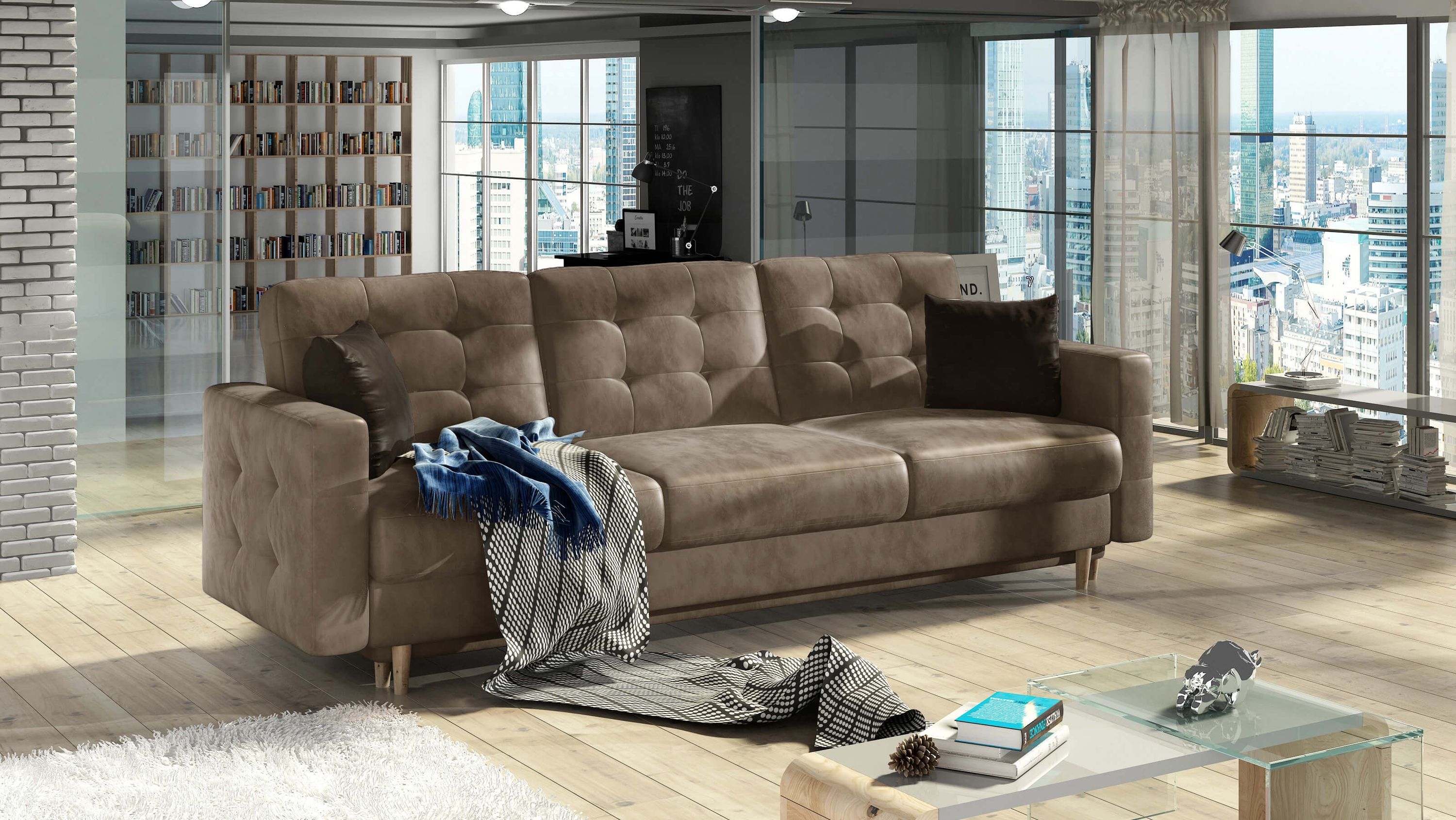 3-Sitzer-Sofa Thor in Velours