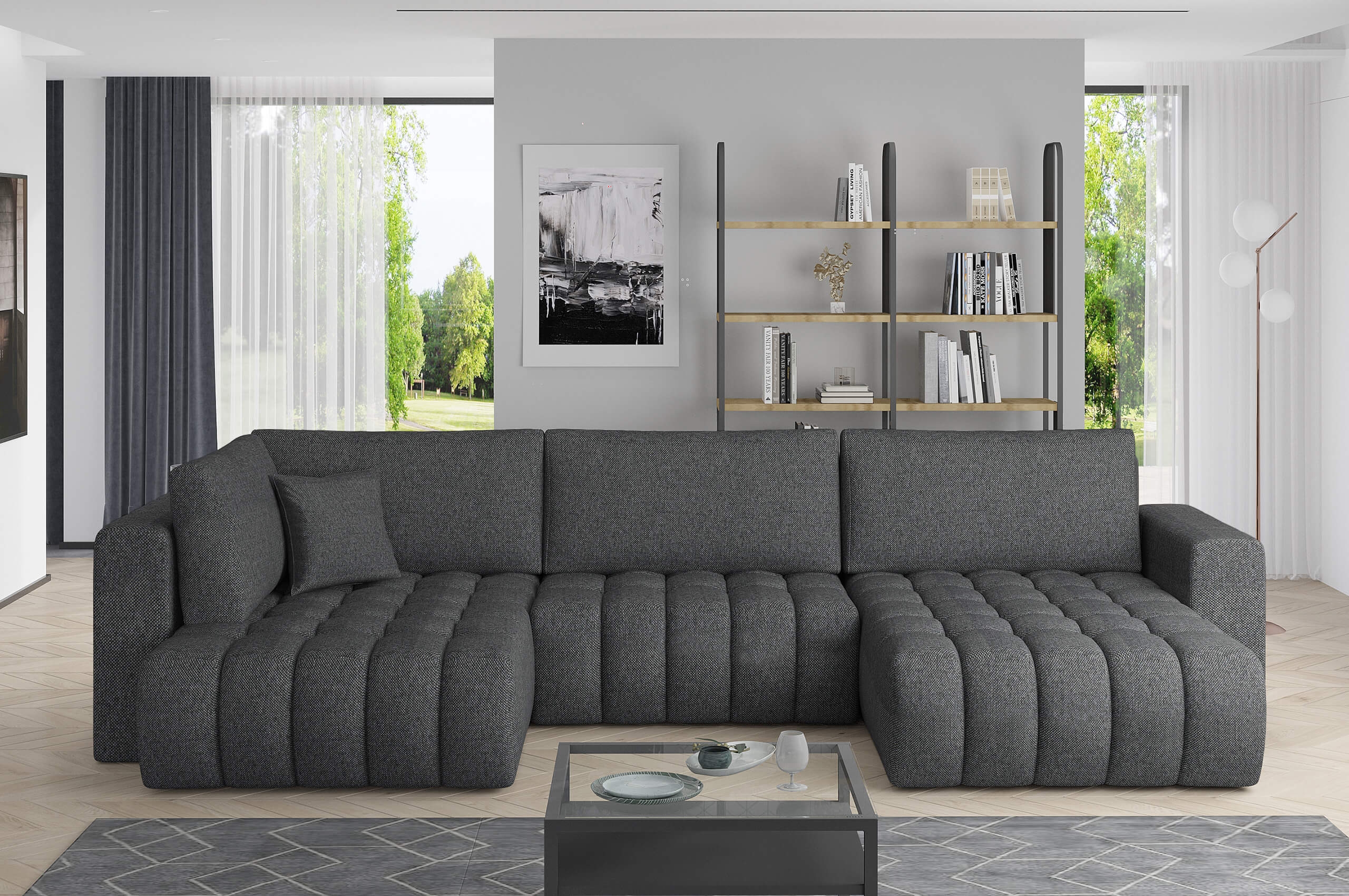 Wohnlandschaft Bonita – Strukturstoff, Komfort