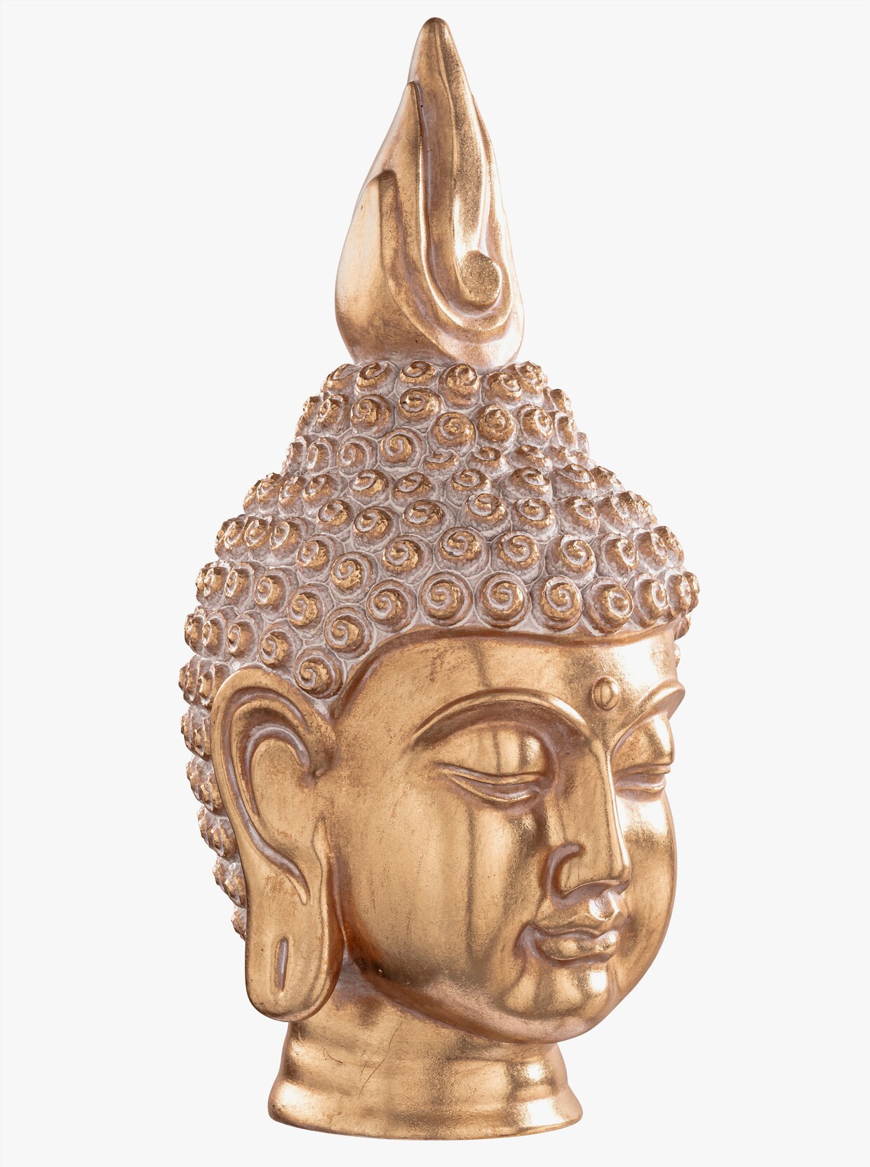 Dekofigur Buddha - Polyresin, Antik-Finish, goldfarben