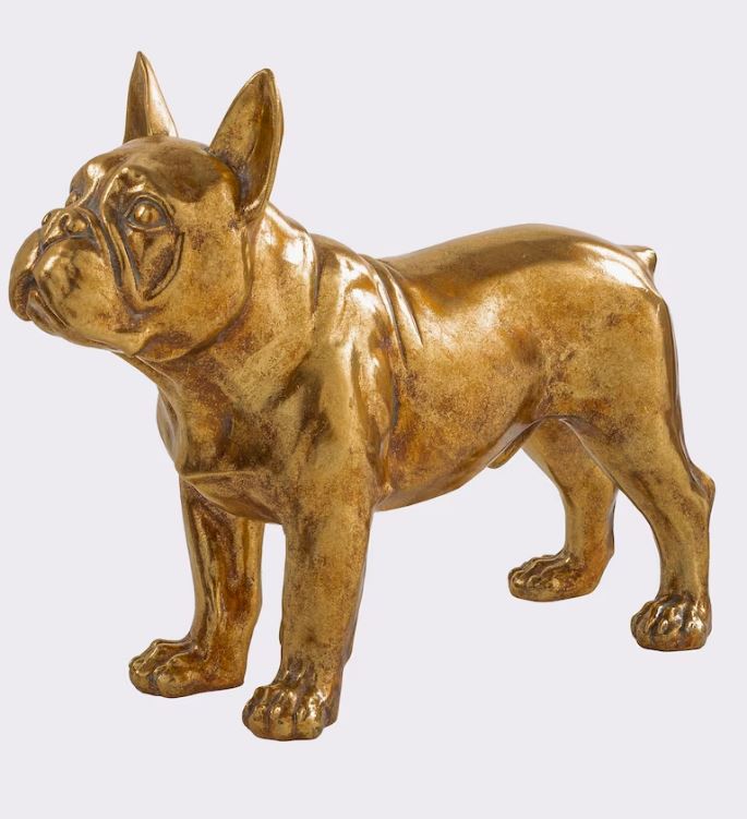 Bulldogge Hund Dekofigur Gold