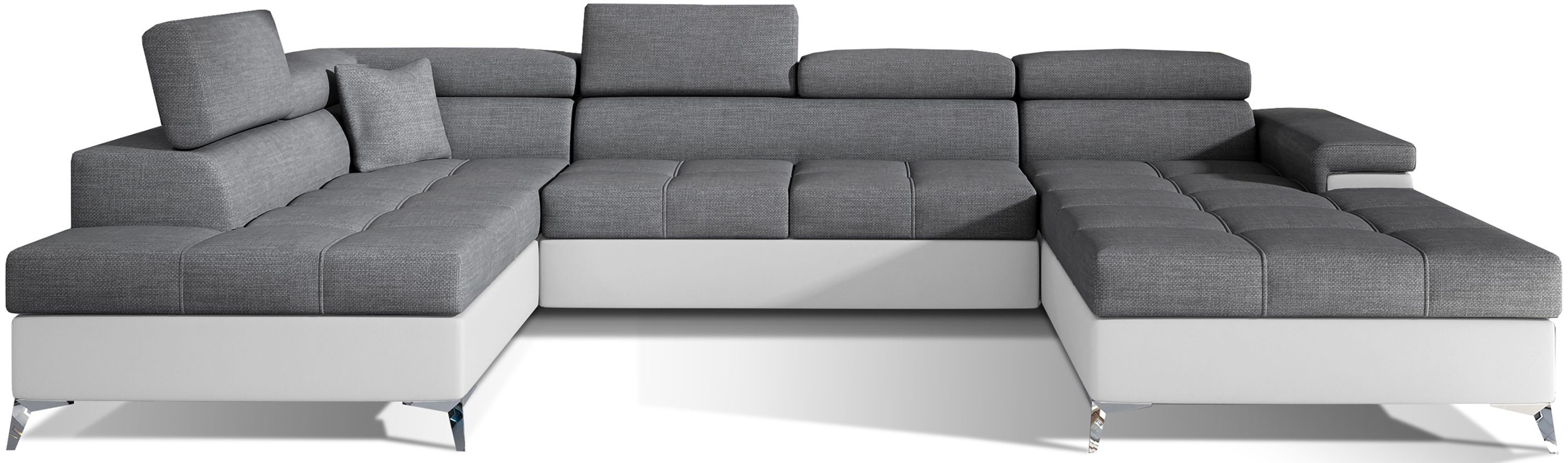 Wohnlandschaft Eduard, Webstoff/Kunstleder, Bettfunktion