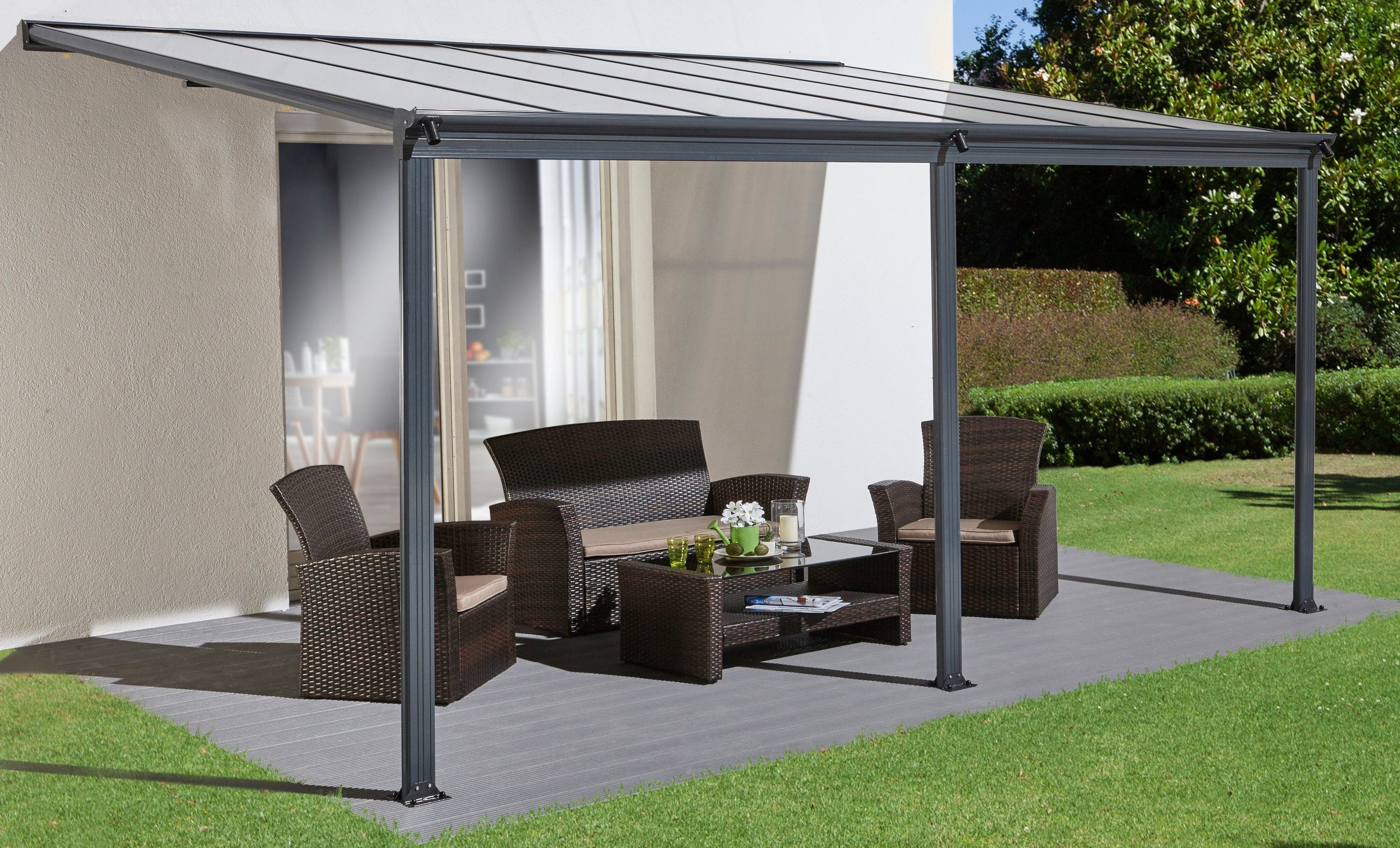 KONIFERA Terrassendach 434x300 cm, Alu & Polycarbonat