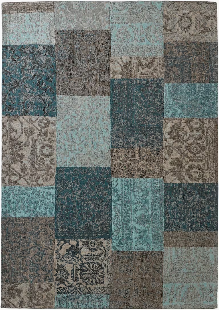 Teppich türkis-grau 140x70 cm Flachgewebe Teppich türkis-grau 140x70 cm Flachgewebe