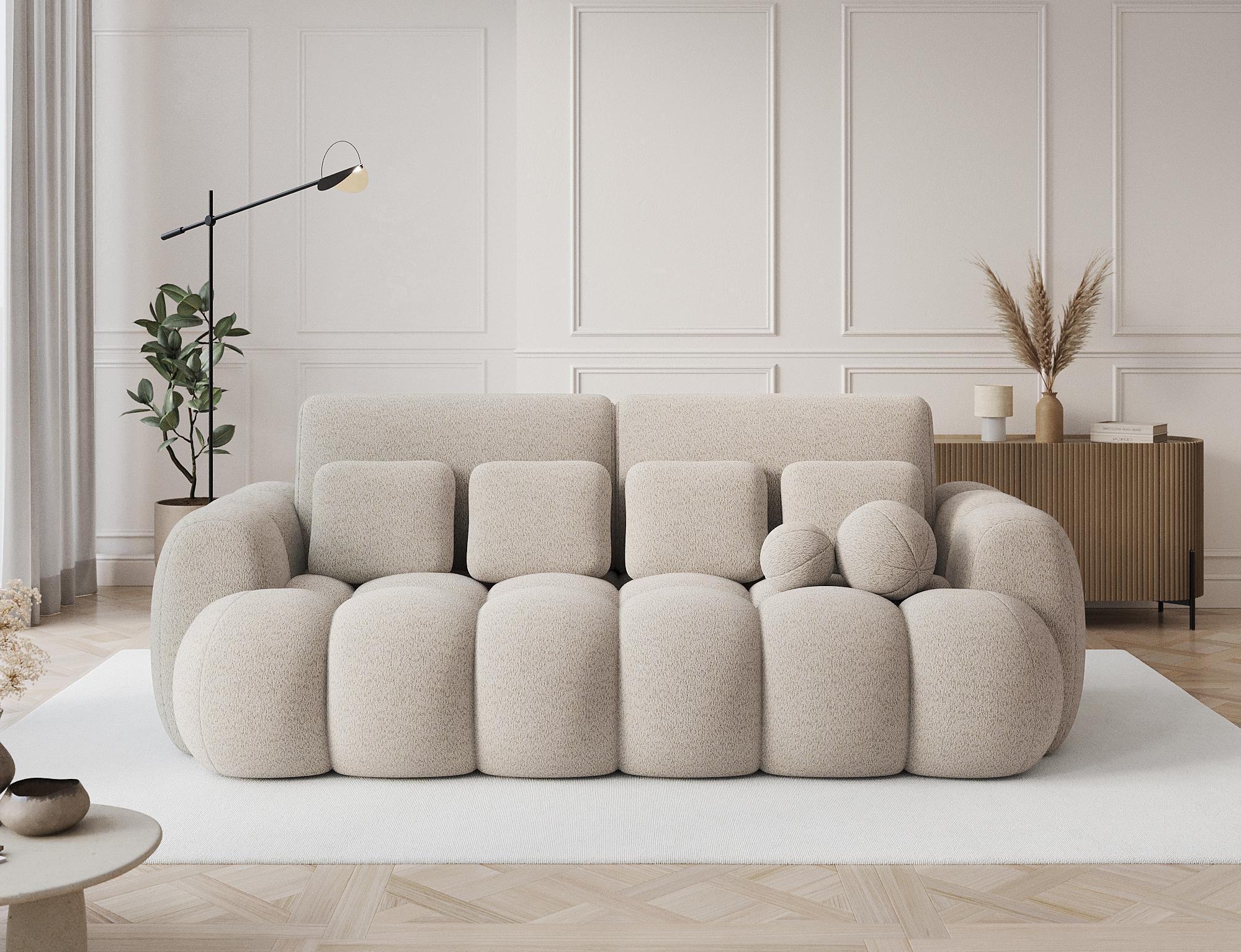 Sofa Conny, Bouclé, 3-Sitzer, mit Schlaffunktion