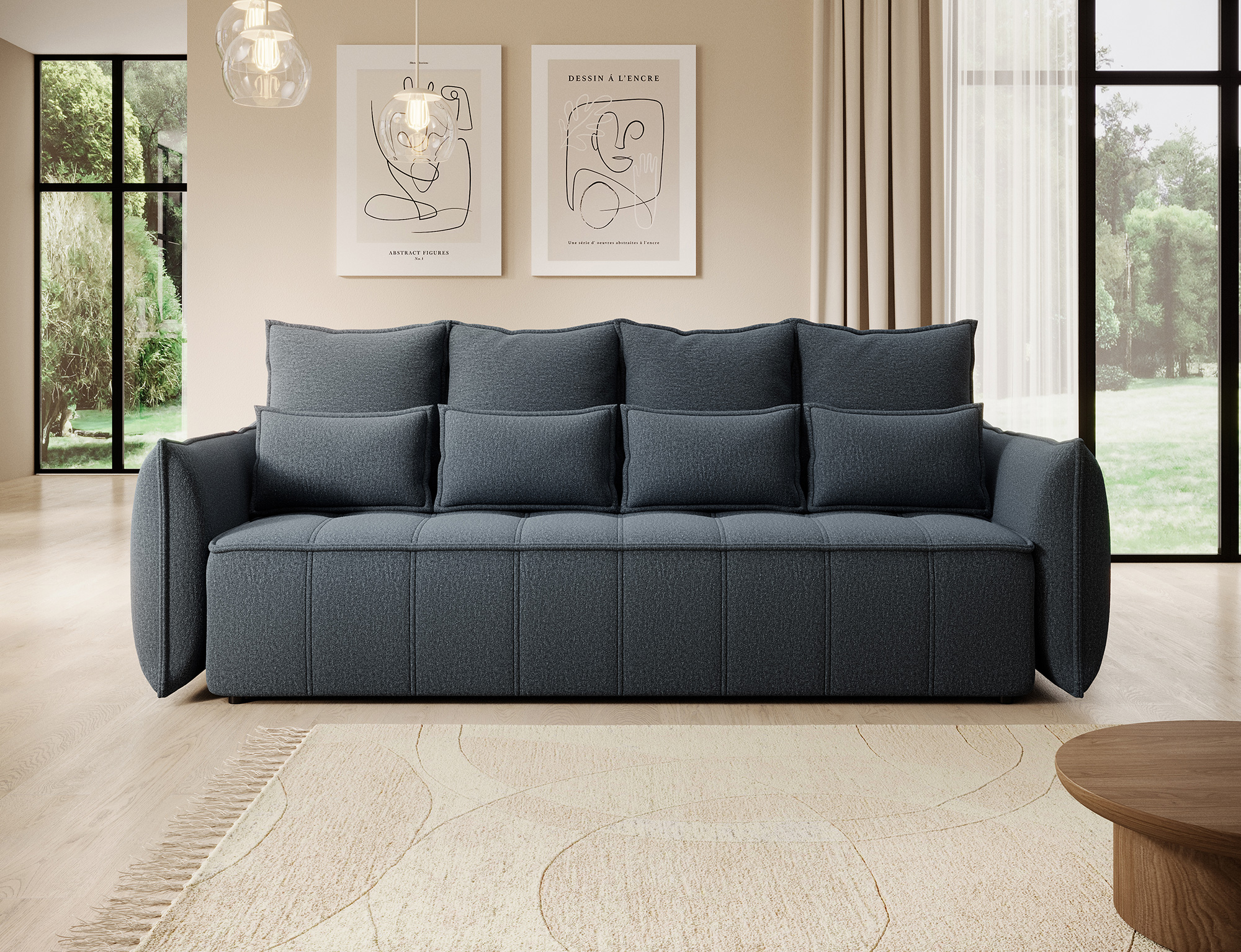 Sofa Wilson, Chenille, Schlaffunktion, 3-Sitzer Sofa Wilson, Chenille, Schlaffunktion, 3-Sitzer