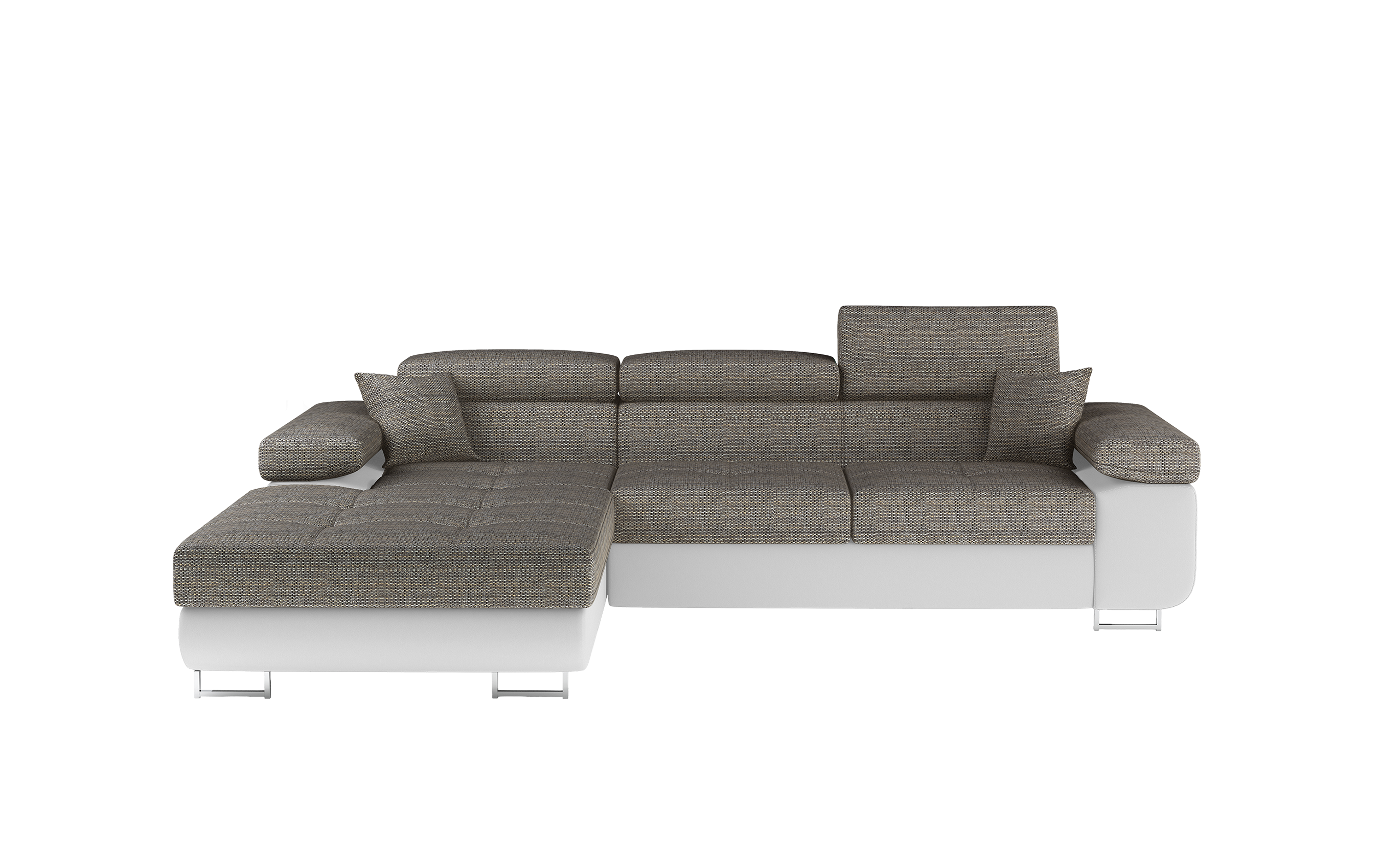 Ecksofa Amanda, Struktur/Kunstleder, Schlaffunktion, Bettkasten