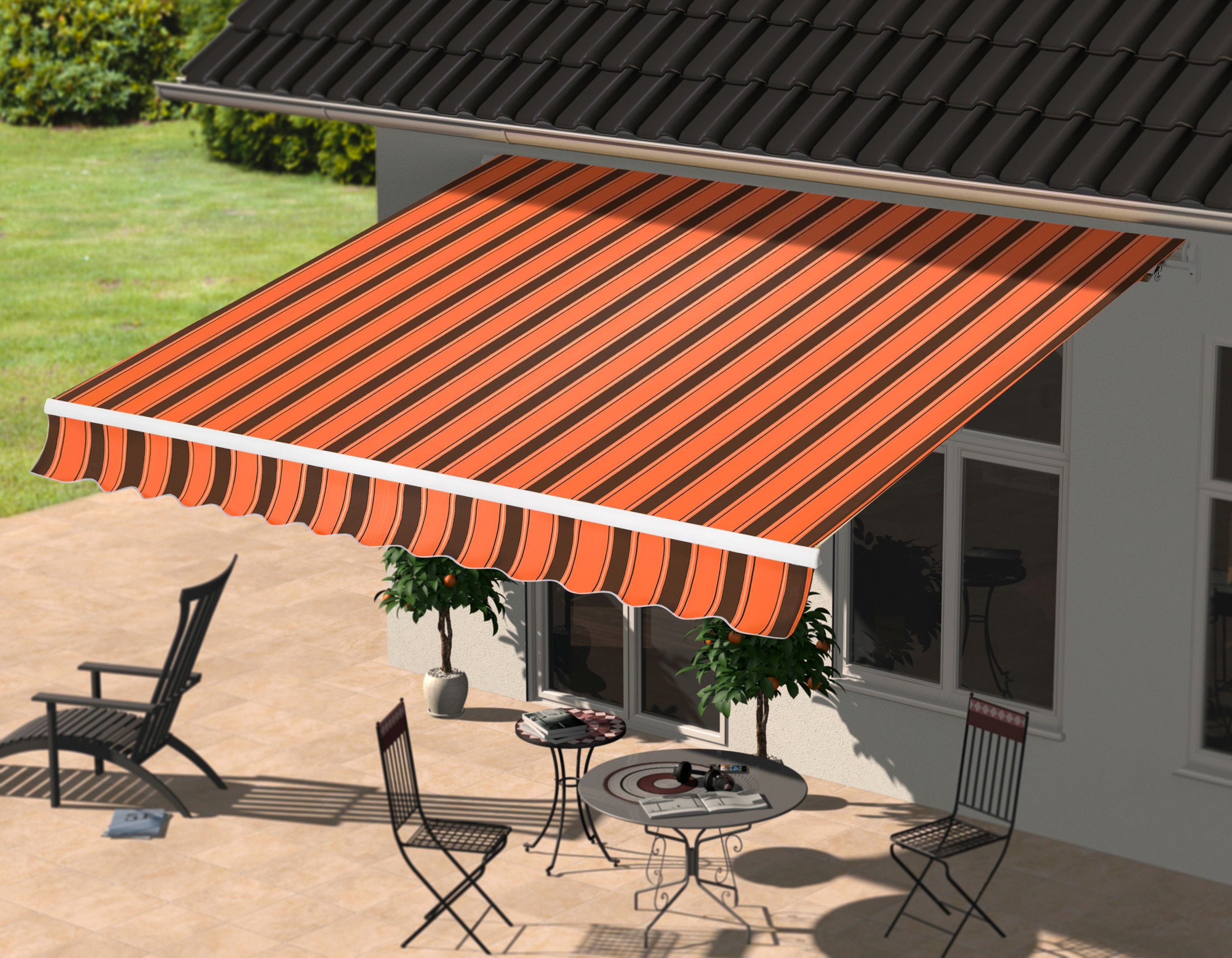 KONIFERA Gelenkarmmarkise 350x200 cm, orange-braun