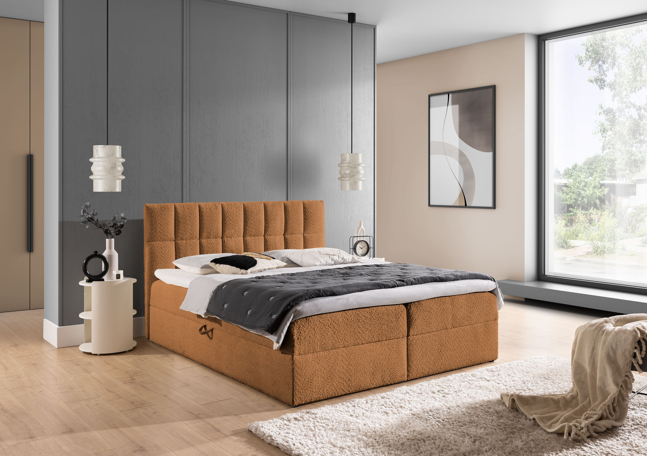 Boxbett Panama, 120-200x200 cm, H3, mit Stauraum