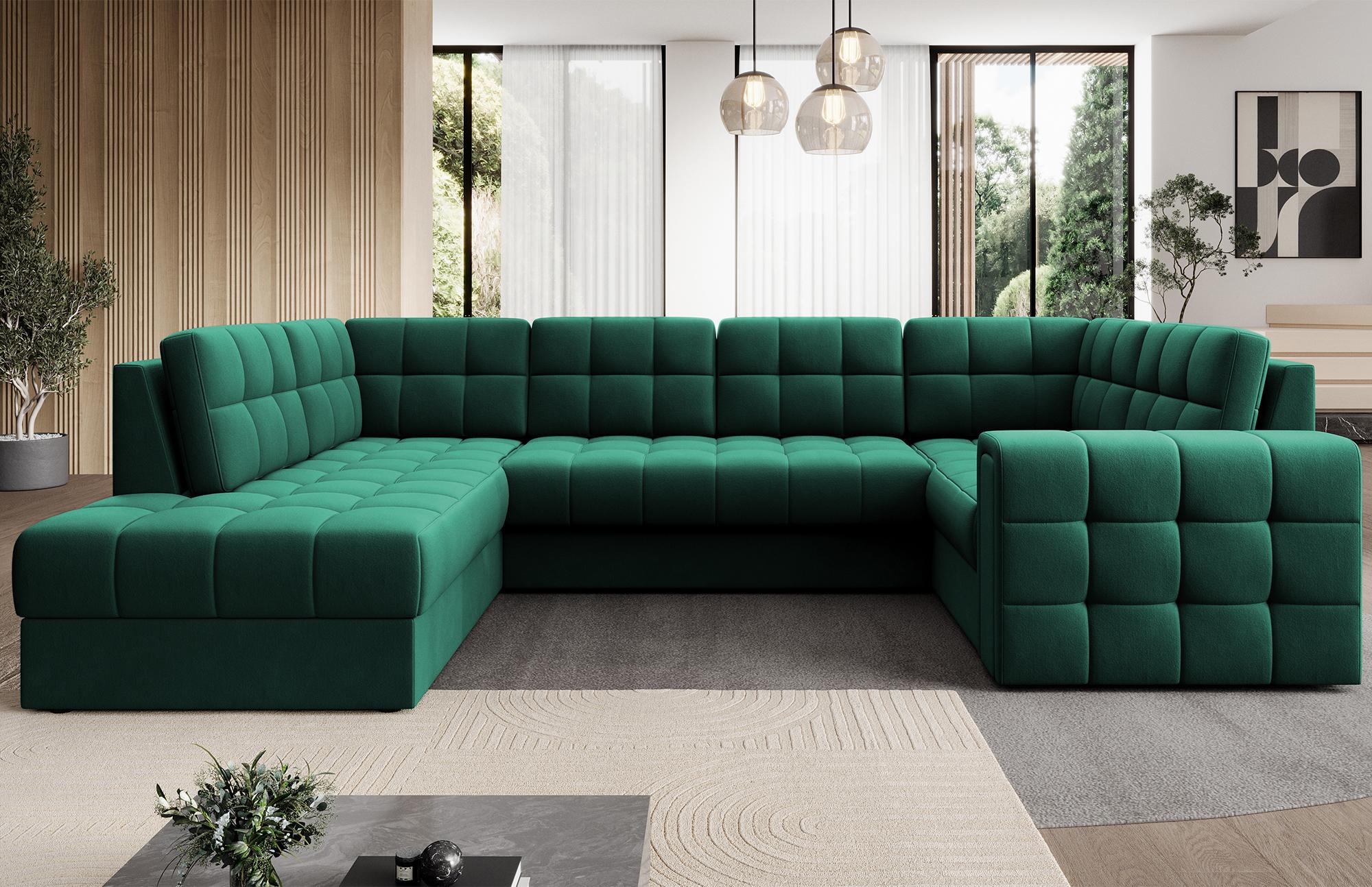 Wohnlandschaft Blerta, Plüsch, mit Schlaffunktion Wohnlandschaft Blerta, Plüsch, mit Schlaffunktion