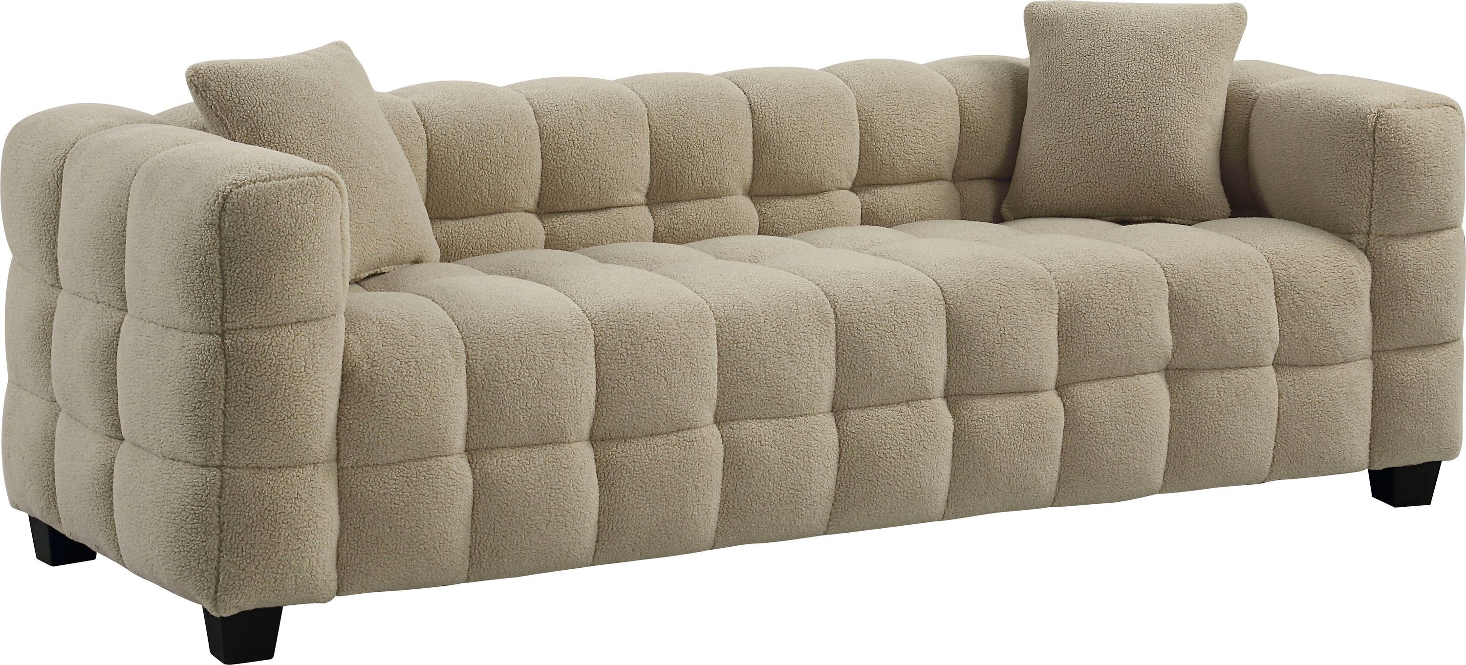 Dreisitzer Sofa in Creme-Braun