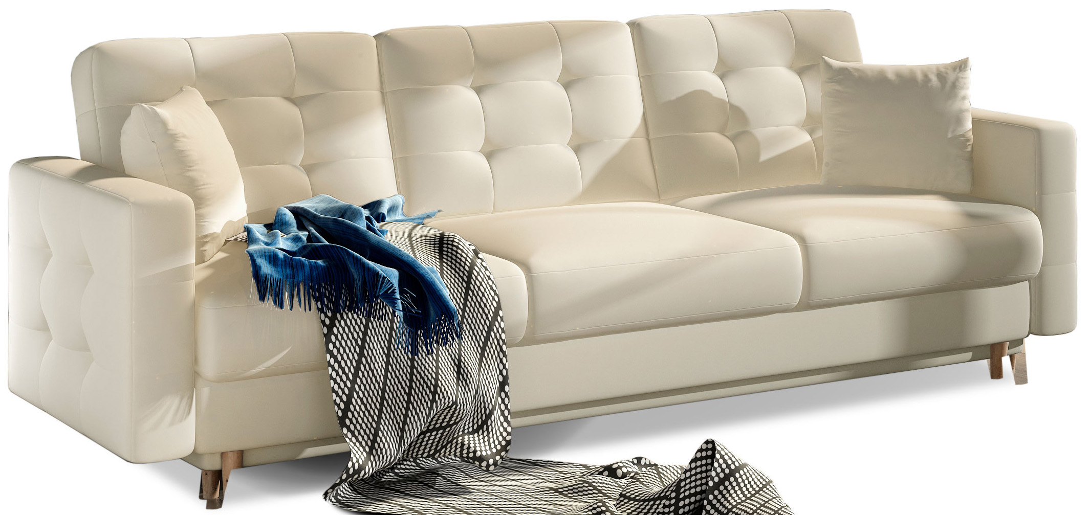 3-Sitzer Sofa Thor, Kunstleder, Schlaffunktion