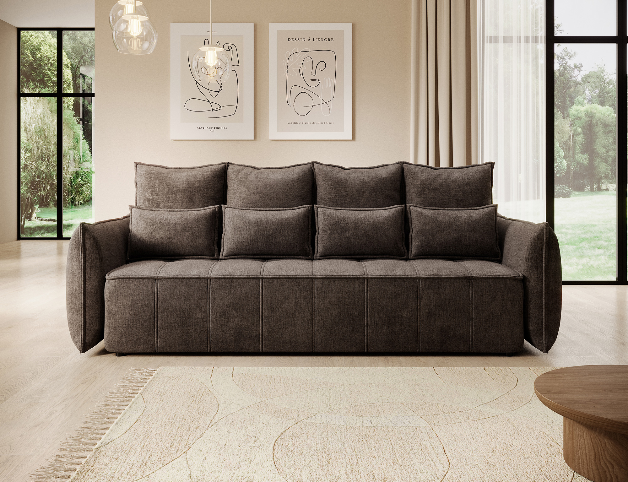 Sofa Wilson, 3-Sitzer, Samt, mit Schlaffunktion Sofa Wilson, 3-Sitzer, Samt, mit Schlaffunktion