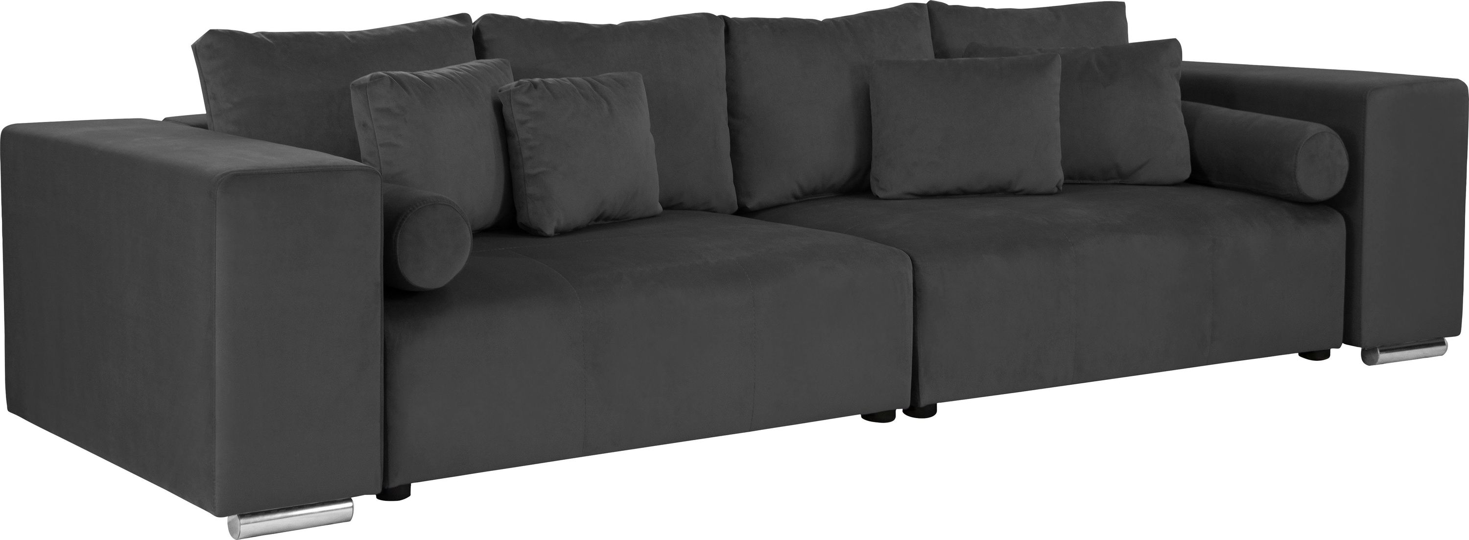 Big-Sofa Dunkelgrau Samtoptik