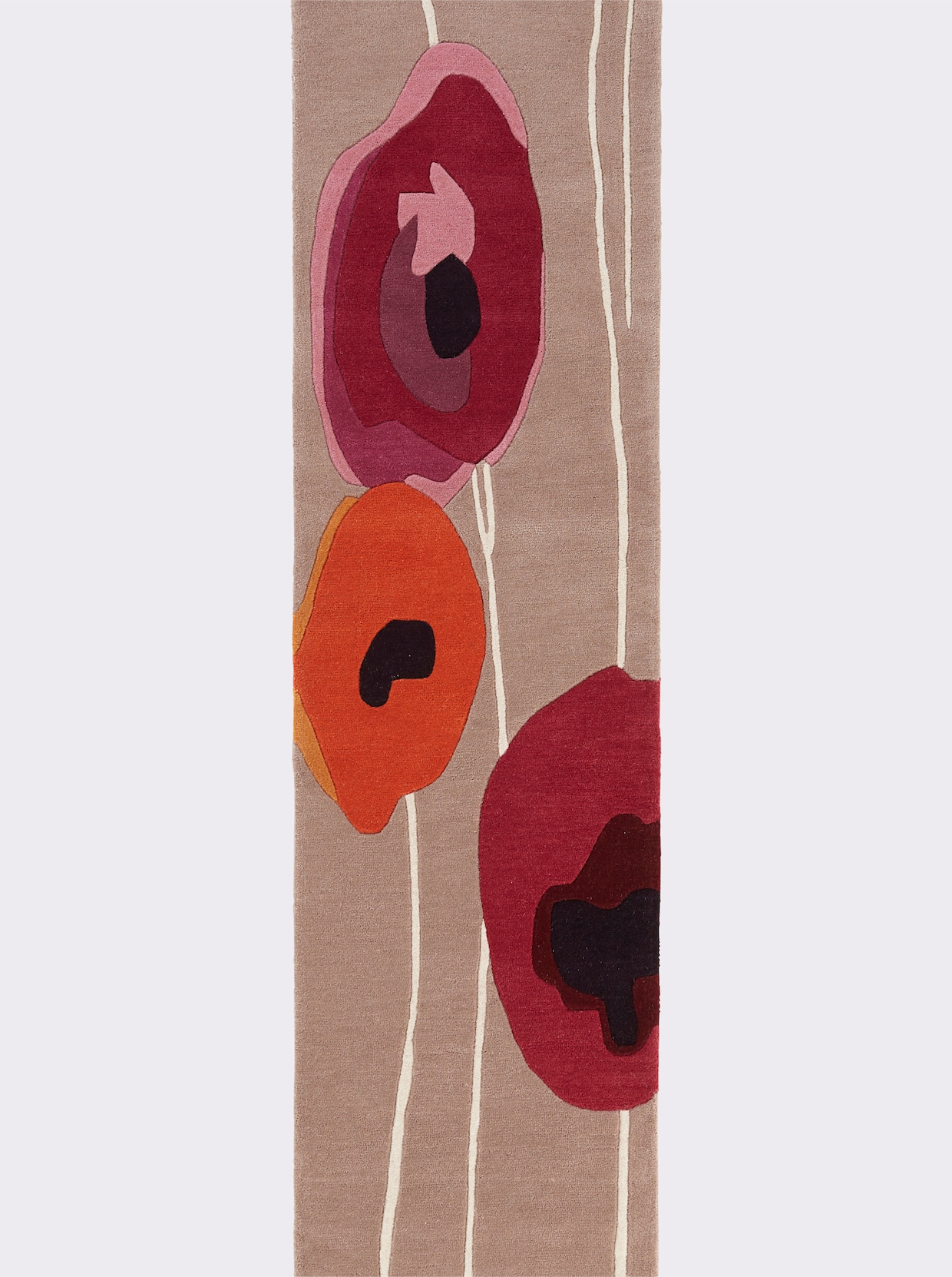 Bild 2 Teppich 90x60 cm taupe-rot