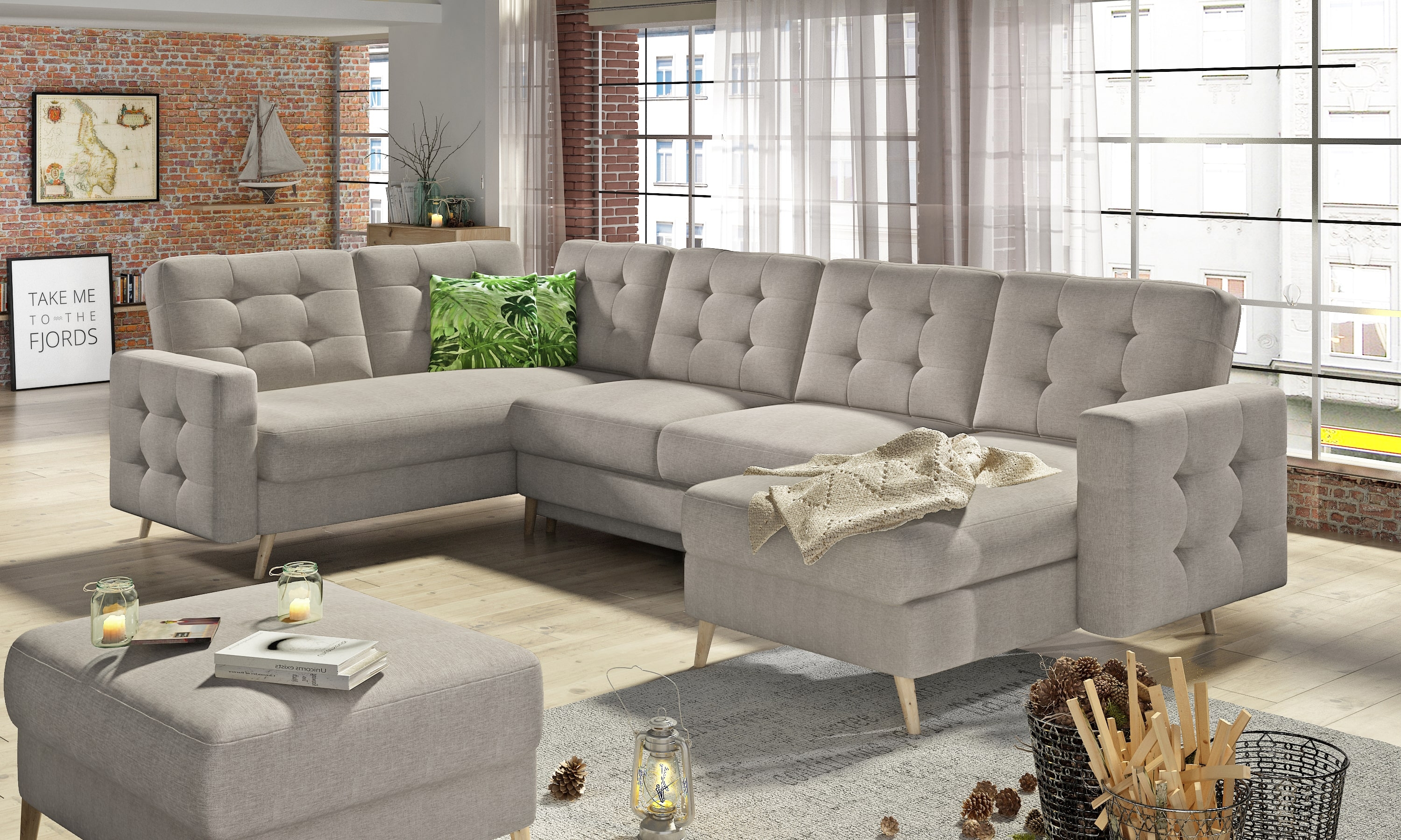 Ecksofa Thor  in Velours Anthrazit Ecksofa Thor  in Velours Anthrazit