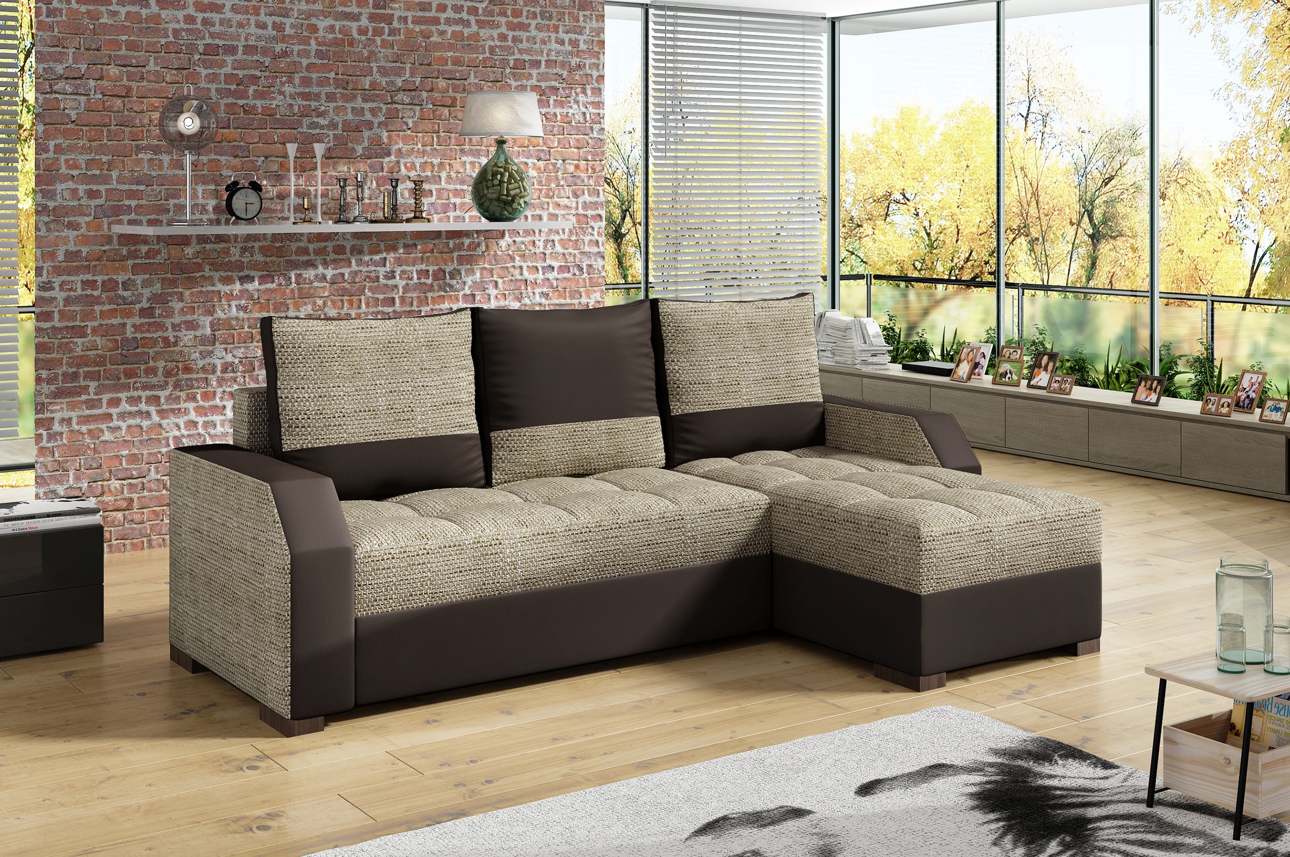 Ecksofa Aristo, Velours, Schlaffunktion, Stauraum Ecksofa Aristo, Velours, Schlaffunktion, Stauraum
