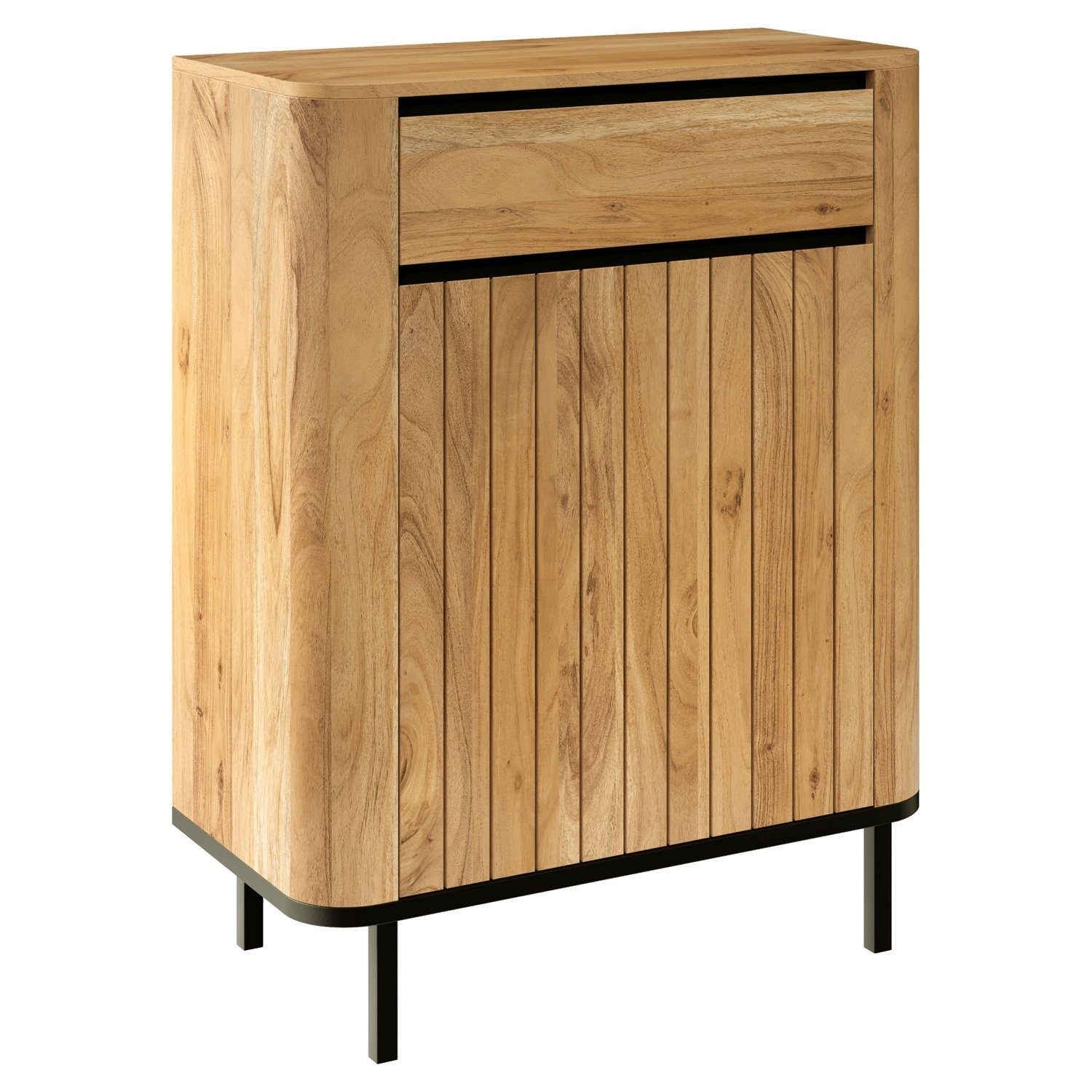 Bild 1 Schuhschrank braun/schwarz 82x106 cm Akazie teilmassiv