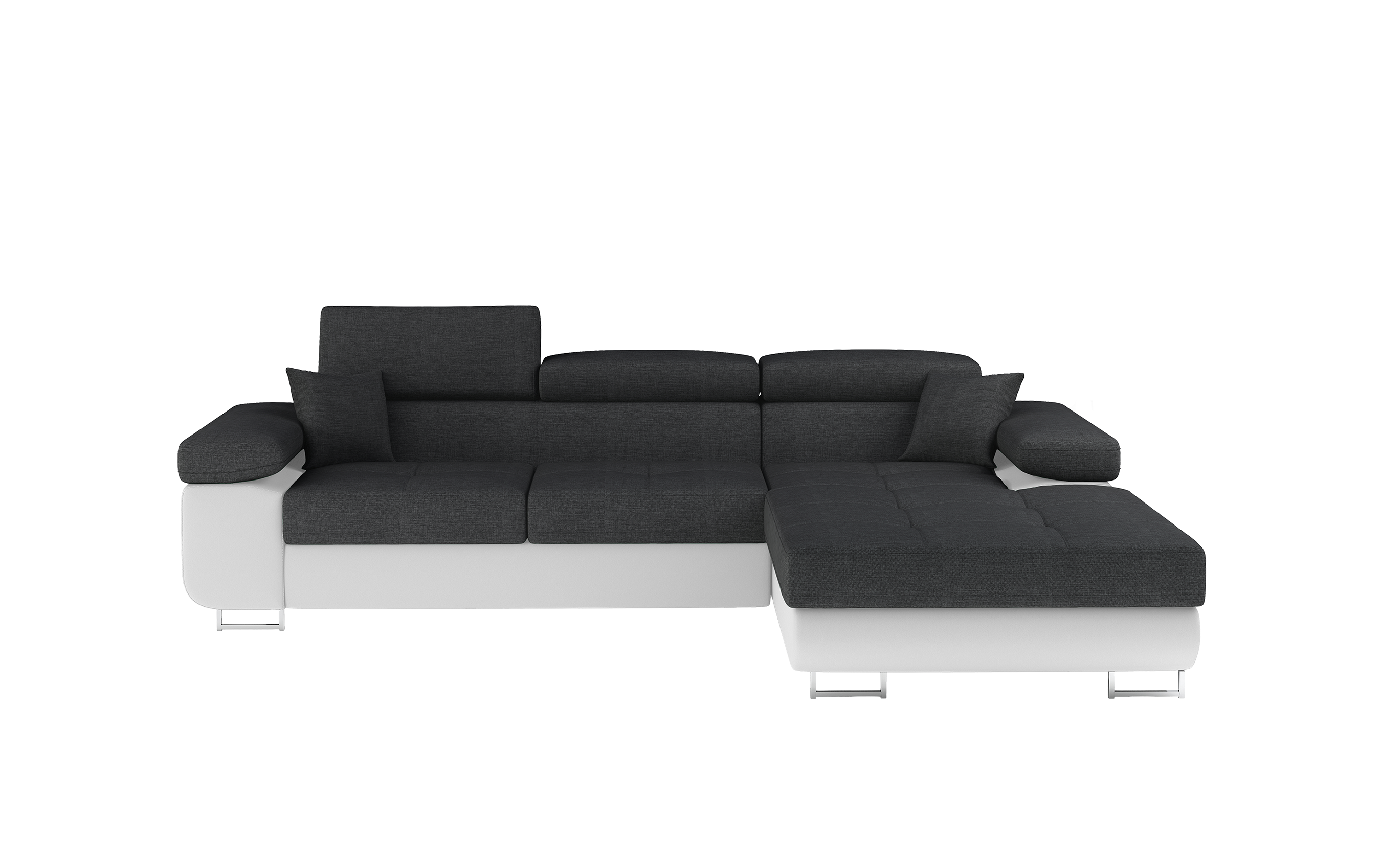 Ecksofa Amanda, Webstoff/Kunstleder, Schlaffunktion, Bettkasten