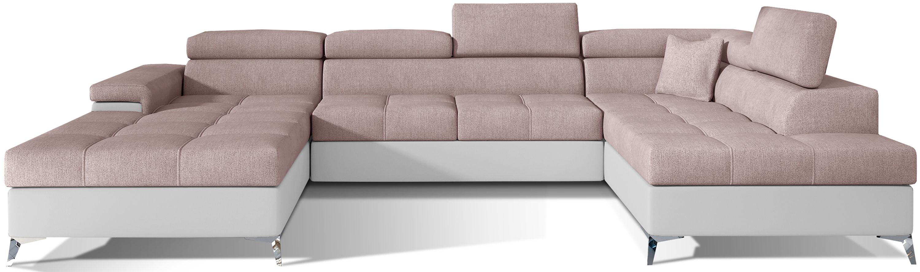 Wohnlandschaft Eduard, Chenille/Kunstleder, Schlaffunktion Wohnlandschaft Eduard, Chenille/Kunstleder, Schlaffunktion