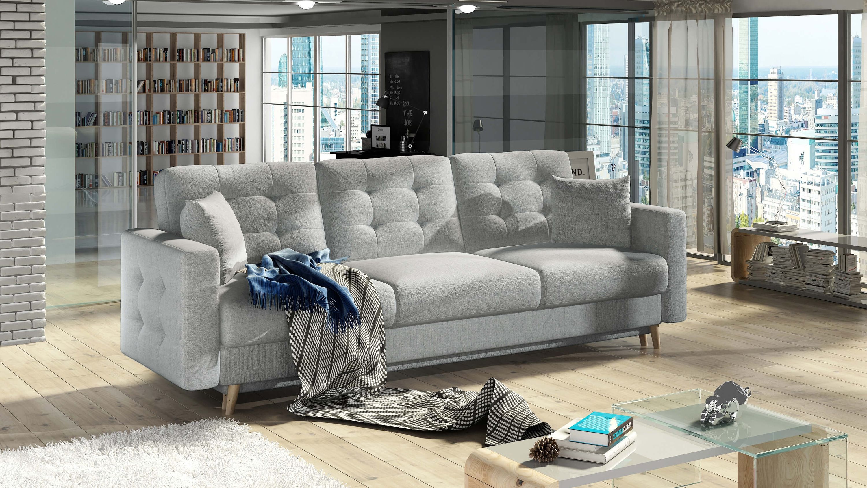 3-Sitzer-Sofa Thor in Velours