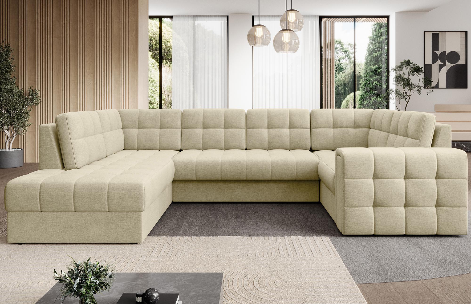 Wohnlandschaft Blerta, Samt, Schlaffunktion, Stauraum Wohnlandschaft Blerta, Samt, Schlaffunktion, Stauraum