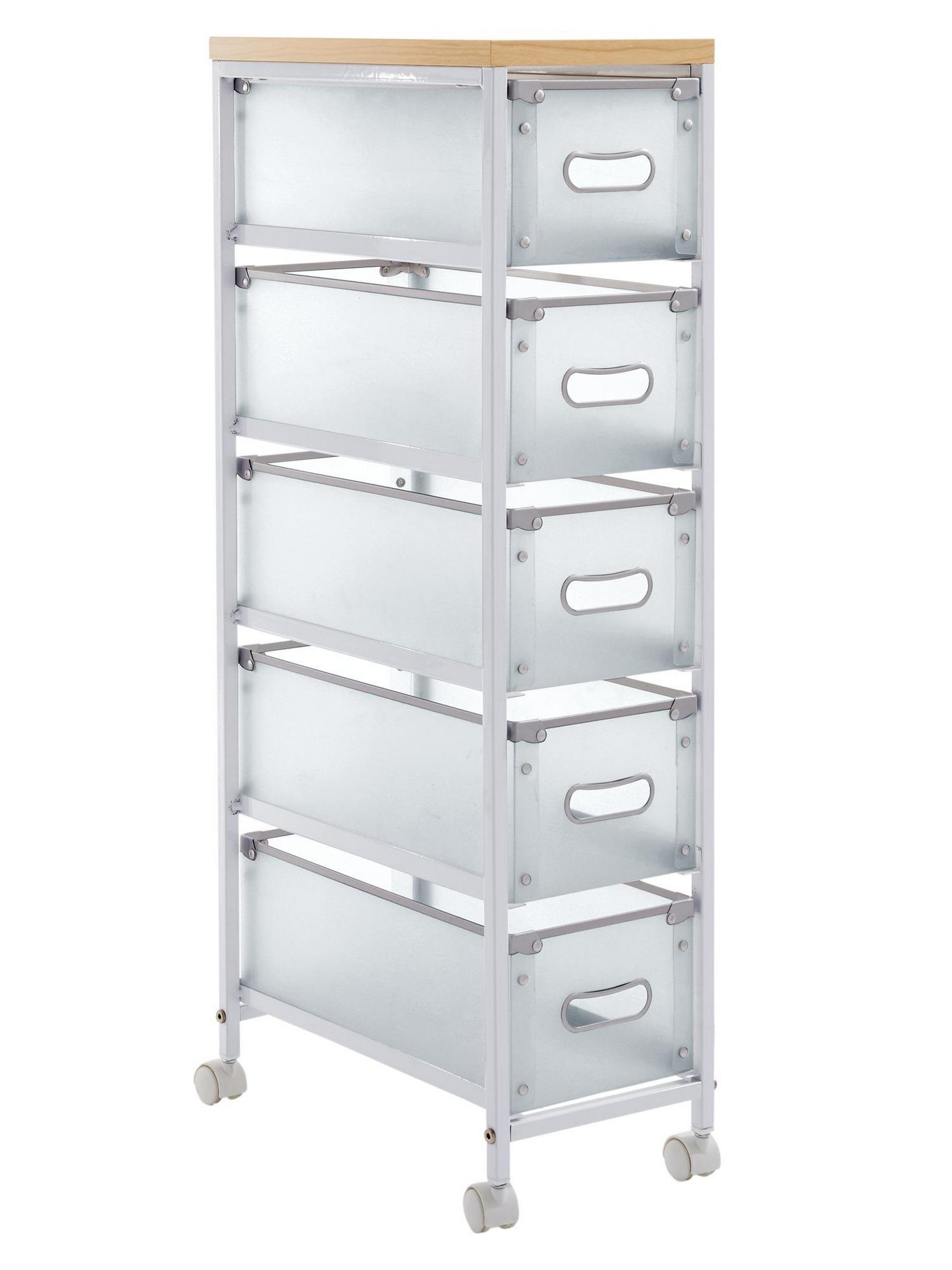 Rollwagen Weiß 23,5x96x32,5 cm  Rollwagen Weiß 23,5x96x32,5 cm