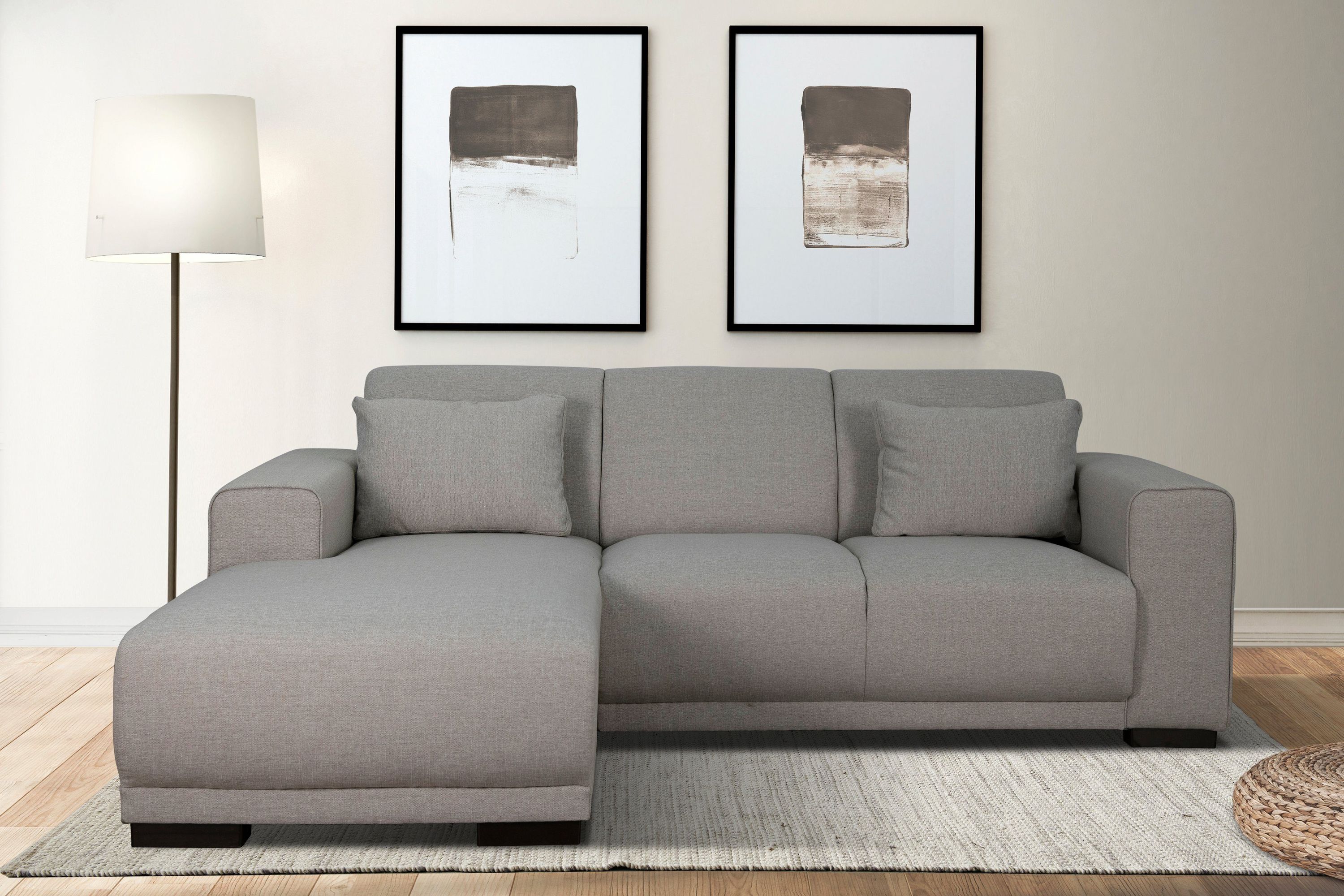 Ecksofa Born, taupe hell, Recamiere links, 234x162 cm