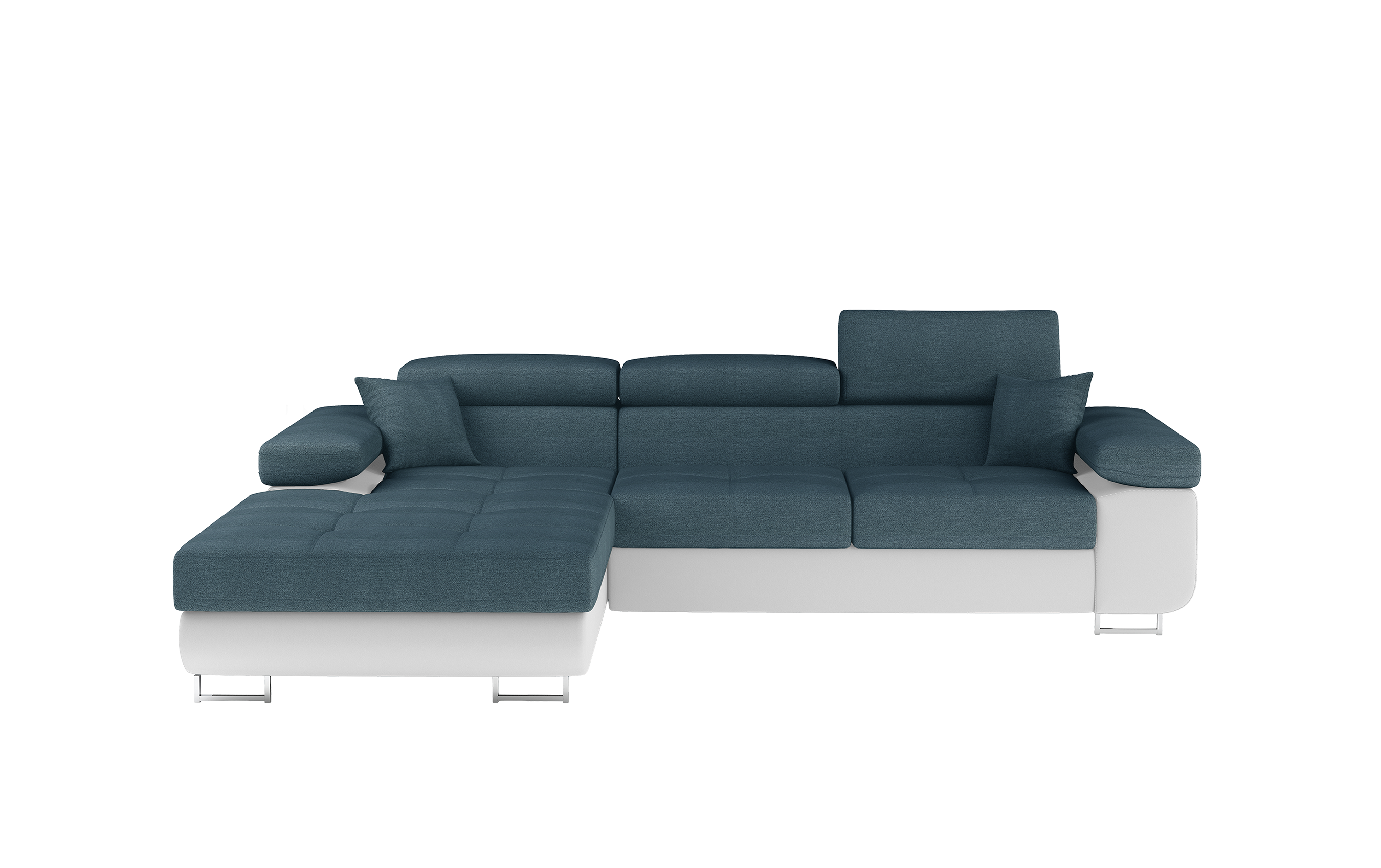 Ecksofa Amanda, Chenille/Kunstleder, Schlaffunktion, Bettkasten