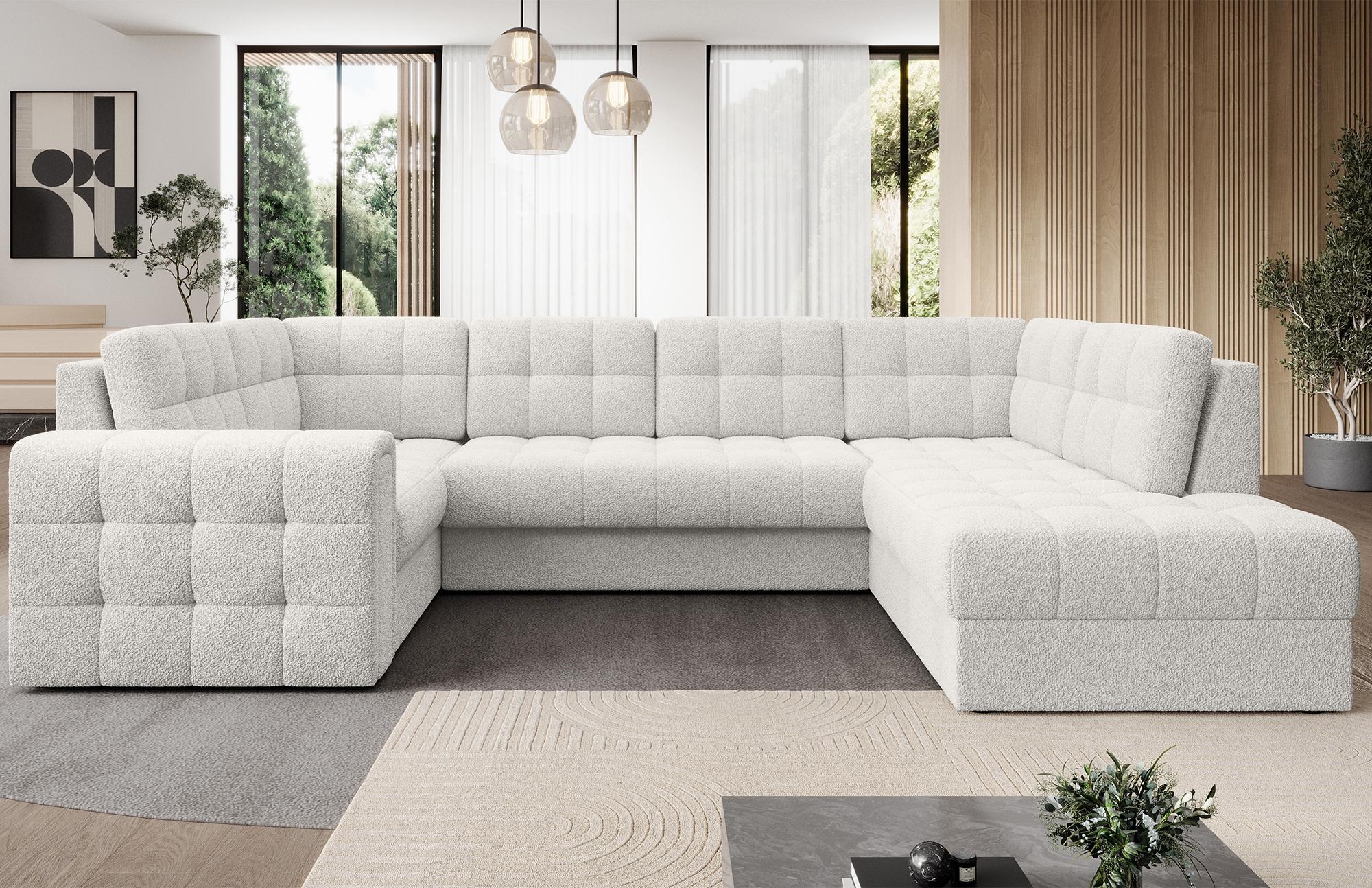 Wohnlandschaft Blerta, Bouclé, mit Schlaffunktion