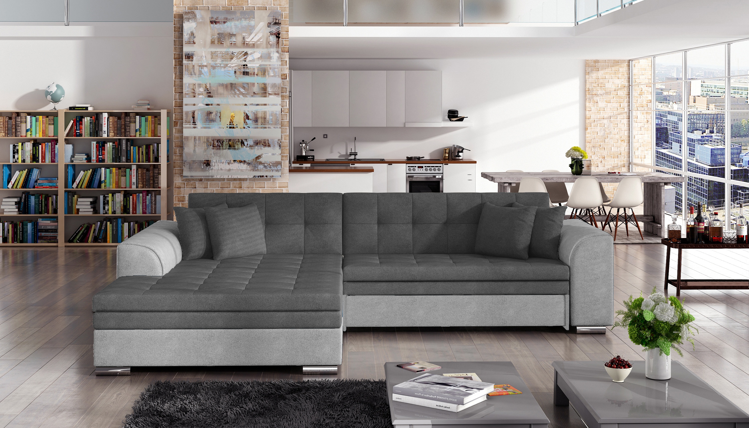 Ecksofa Sarento mit Schlaffunktion