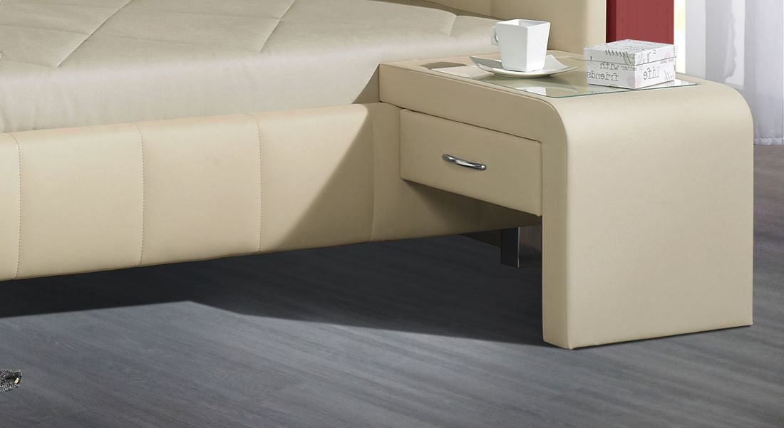 Bild 1 Einhängekonsole Nuca, Kunstleder, mit Glasplatte, 52 cm